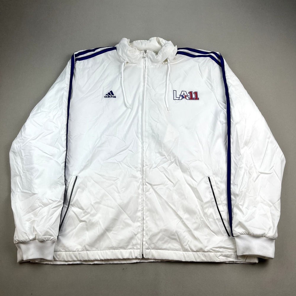 NBA All Star Windbreaker Jacket Mens XL White Adidas Basketball Los Angeles 2011